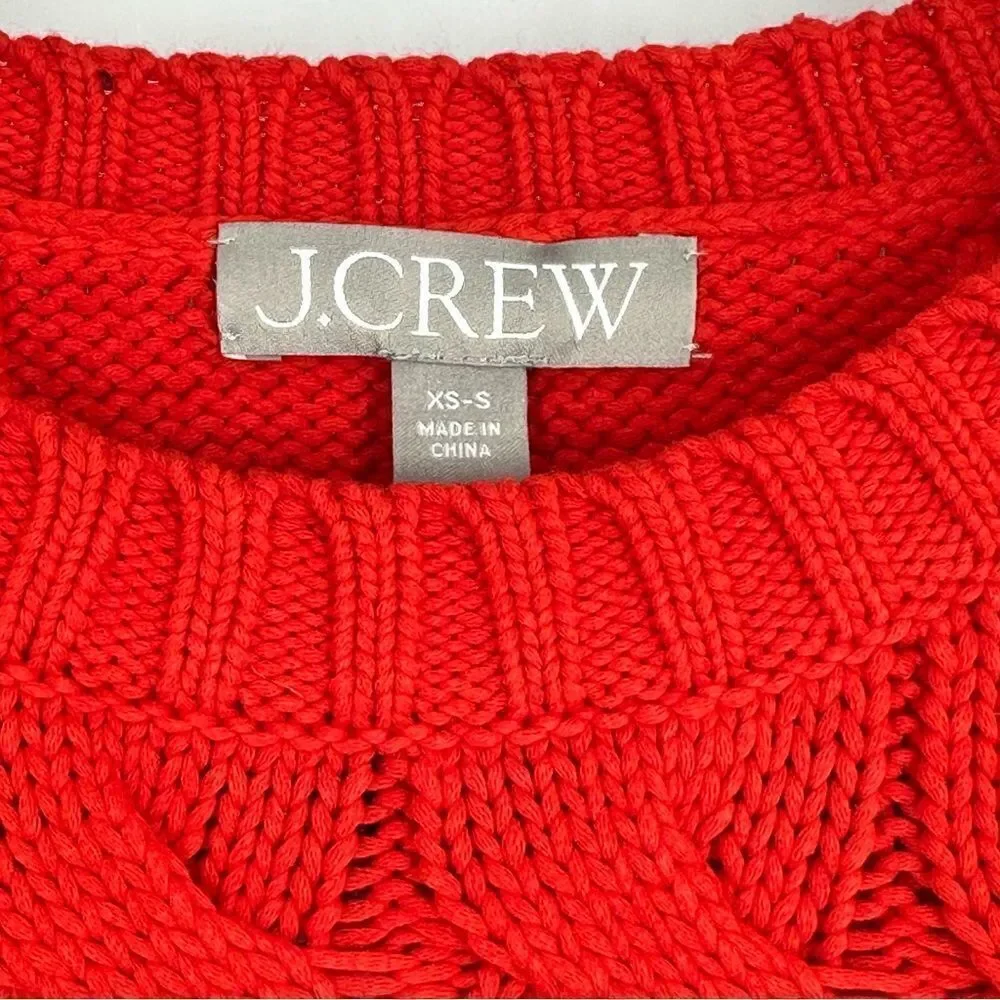 J. CREW Women’s Cable Knit Sweater Sz XS-S in Scarlett